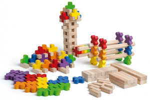 Klocki drewniane konstrukcyjne krzyżyki 150 el. Erzi