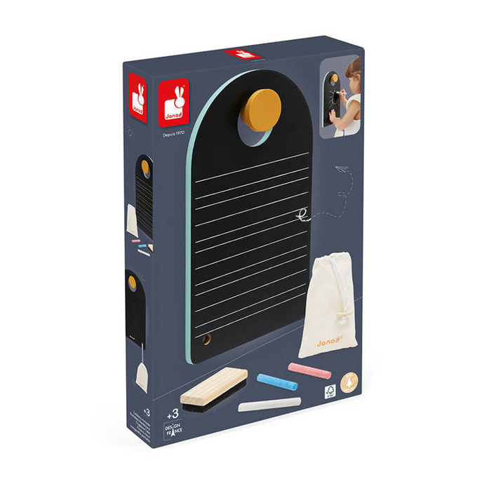 Dwustronna przenośna tablica dla dzieci z akcesoriami Janod