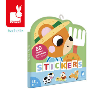 Duże naklejki wielorazowe dla dzieci 50 sztuk Farma Janod
