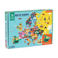 Puzzle Mapa Europy z elementami w kształcie państw 70 el Mudpuppy
