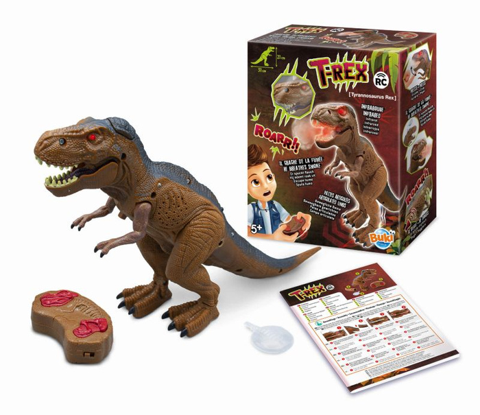 T-Rex dinozaur zdalnie sterowany zieje parą ryczy chodzi Buki