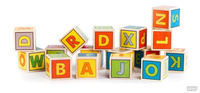 Klocki drewniane. Nauka alfabetu dla dzieci, BAJO