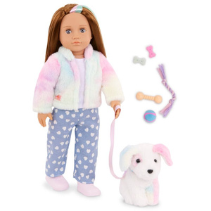 Lalka Skylar 46cm ze szczeniakiem na smyczy i akcesoriami Our Generation