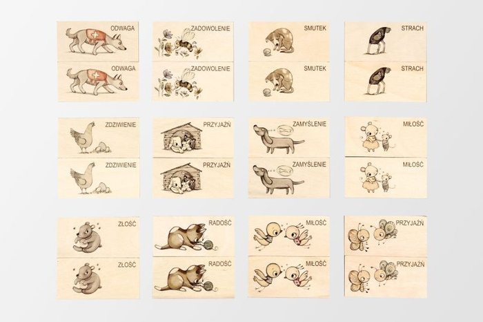 Gra drewniana, memory. "Nasze emocje", Pilch