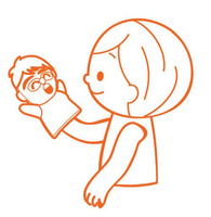 Pacynki chłopiec i dziewczynka pokaż emocje na twarzy K's Kids Training2s