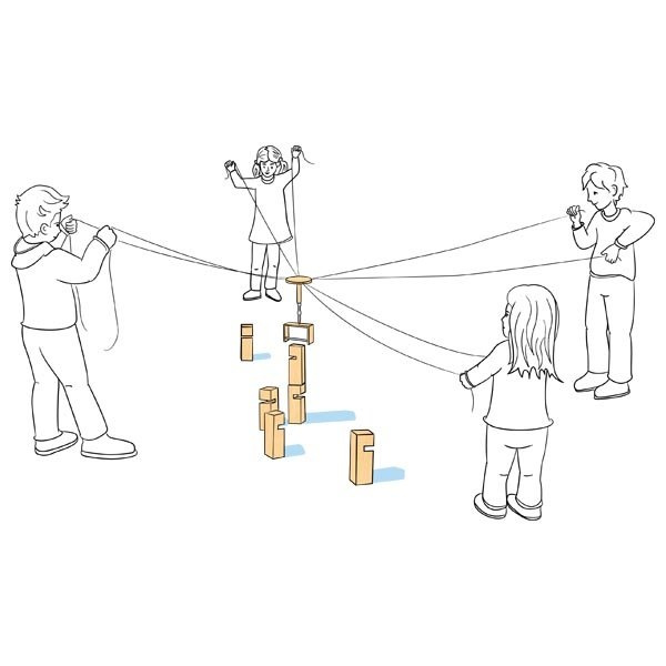 Drewniana gra zręcznościowa klocki Wieża Froebla Goki