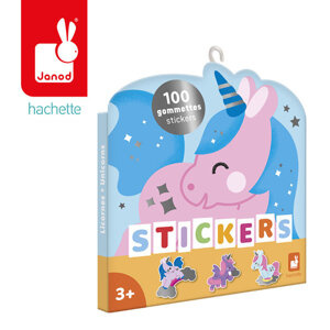 Naklejki wielorazowe dla dzieci 100 sztuk Jednorożce Janod