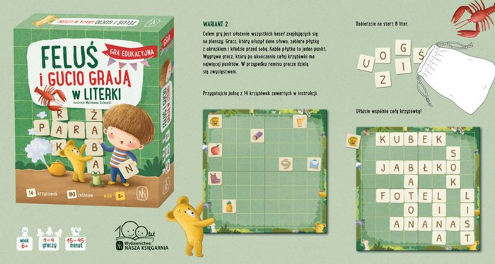 Edukacyjna gra językowa Feluś i Gucio grają w literki Nasza Księgarnia
