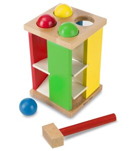 Kolorowa drewniana wieża przebijanka z kulkami Melissa & Doug