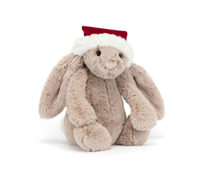 Króliczek Beżowy w Czapce Mikołaja 31 cm Jellycat 