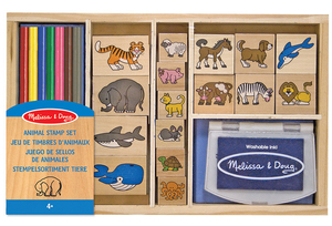 Zestaw pieczątek i kredki Zwierzęta Melissa and Doug