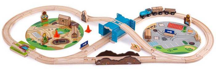 Kolejka drewniana Ósemka Zestaw konstrukcyjny Bigjigs Rail