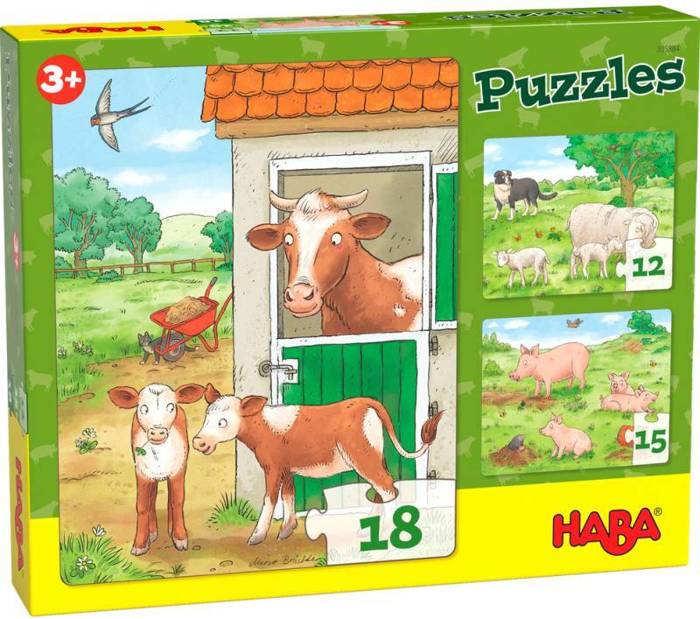 Puzzle edukacyjne Wiejskie Zwierzątka Haba