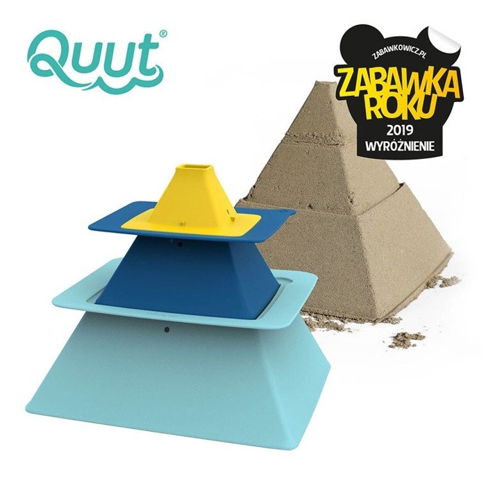 QUUT Zestaw 3 foremek do piasku Piramida Pira Vintage Blue + Deep Blue + Mellow Yellow