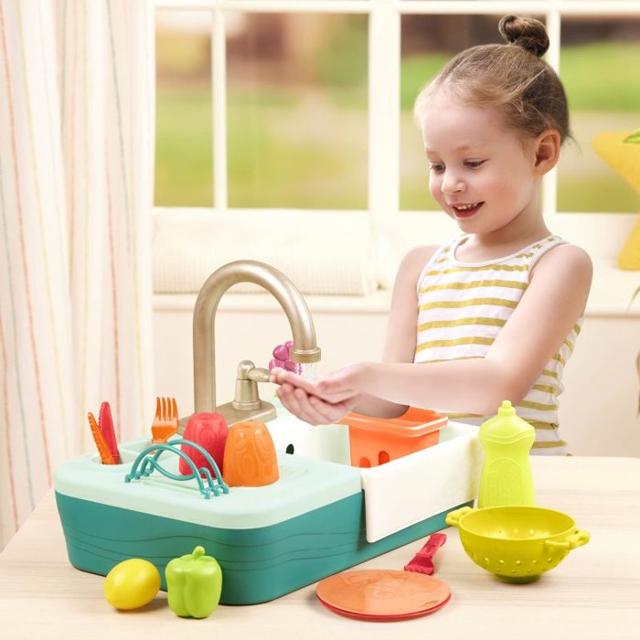 Zlewozmywak z działającym kranem i akcesoriami do kuchni dla dzieci Splash-n-Scrub Sink B.Toys